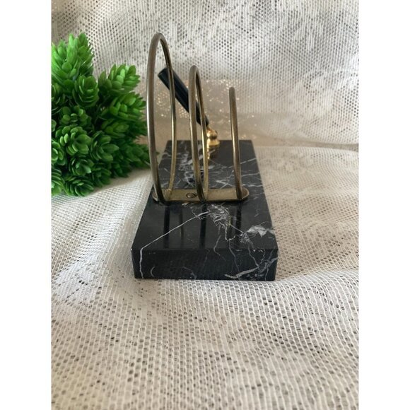 Heavy Marble Letter and Pen Holder/Vintage Black and White - Picture 6 of 10